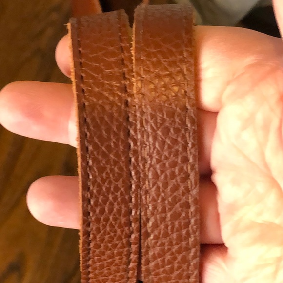 VINCE CAMUTO Tumbled Brown Black Stripe Vegan Leather File Briefcase Tote Bag - Picture 5 of 15